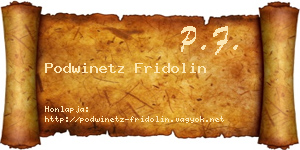 Podwinetz Fridolin névjegykártya